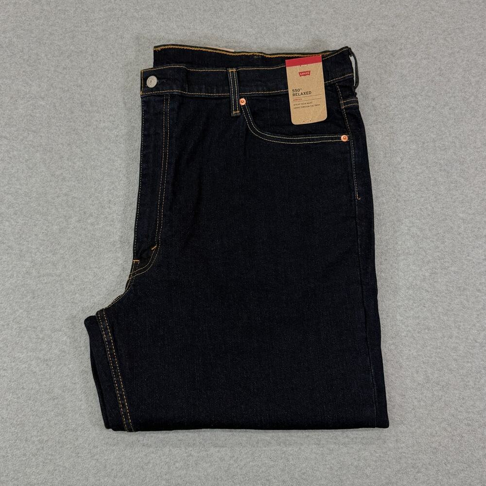 Levi's 550 Relaxed Fit Jeans Men's 46x28 Dark Wash Stretch Big & Tall NWT